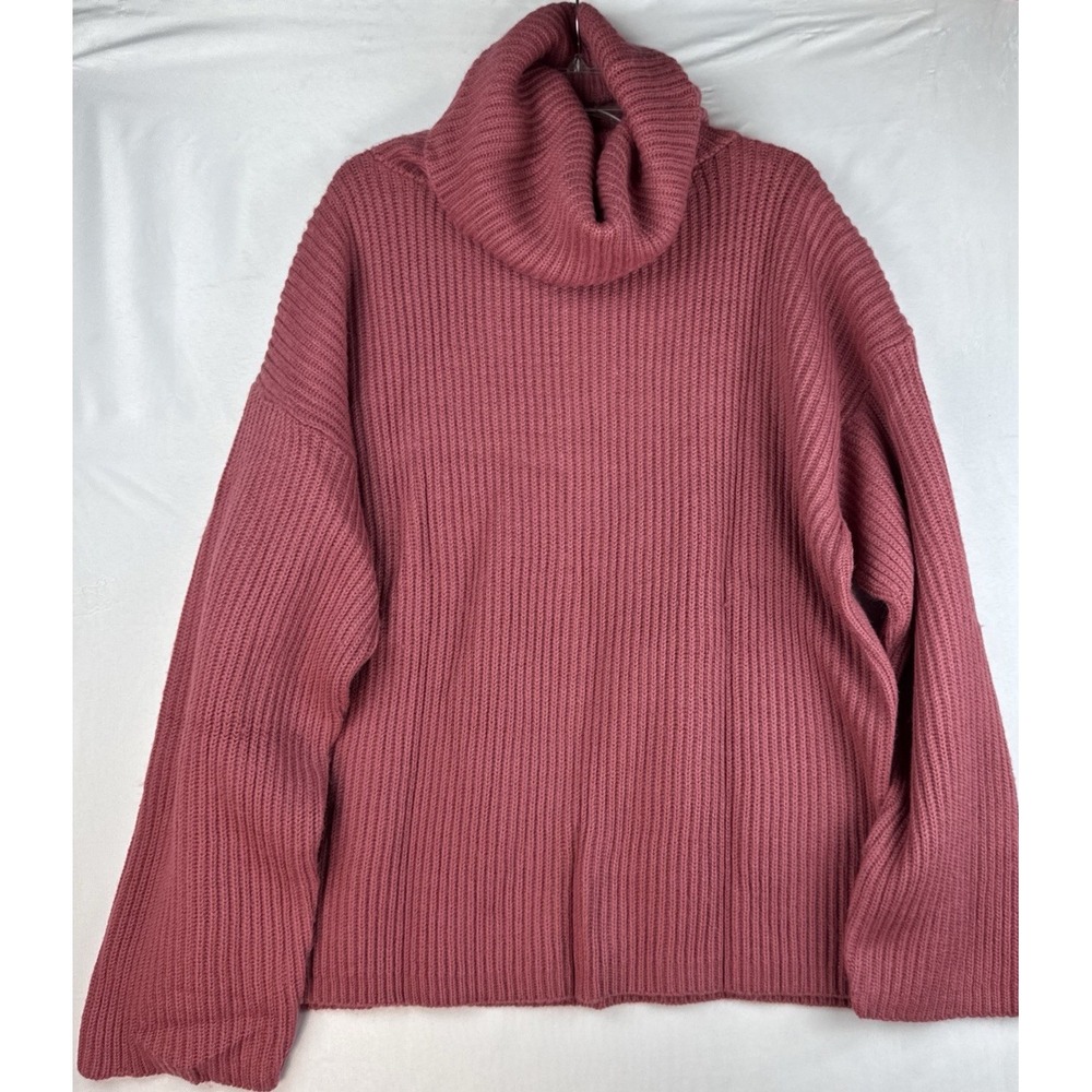 I.B. Diffusion Pink Chunky Knit Funnel Neck‎ Sweater Womens 90s Wool Blend